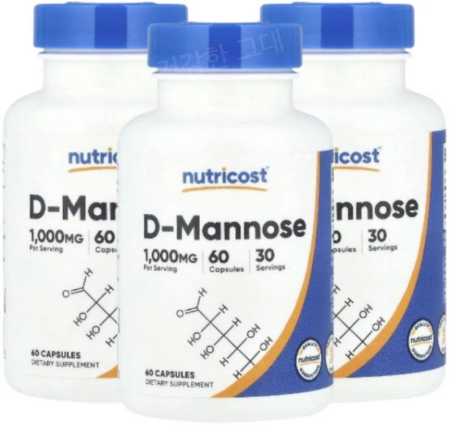 뉴트리코스트 디 마노스 만노스 1000mg 60캡슐 3개 D Mannose - 쿠팡