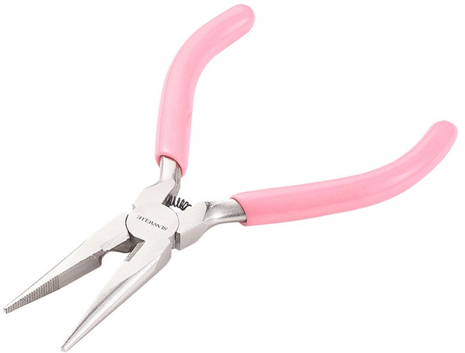 SPEEDWOX 부드러운 턱이 있는 구부러진 바늘 코 플라이어 45도 구부러진 긴 코 플라이어 낚시용 플라이어 후크 리무버 바늘 리무버 플라이어 주얼리 제작용 플라이어 135mm, 1개