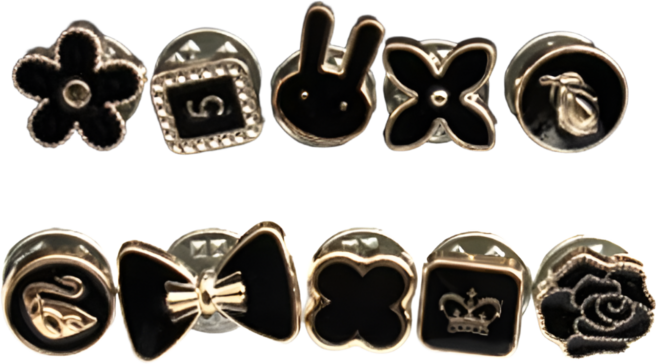 매너 브로치 여밈 단추 오픈 방지, B117. 10종 블랙 10개입, 1개