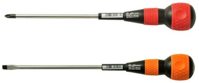 (본더스) 독일생산 BONDHUS 볼그립 2컴포넌트 스크류드라이버 일자+십자PH2 100미리 세트, 1세트