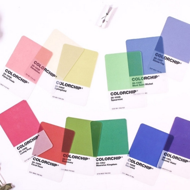 SANS 투명 컬러칩 책갈피 [예쁜 COLORCHIP 책 북 BOOKMARK 북마커 마크 클립 북클립], [01~06 세트]