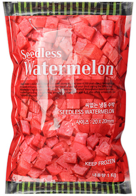 씨없는 냉동 수박 (1kg) 수박주스 화채 수박다이스, 2개, 1kg