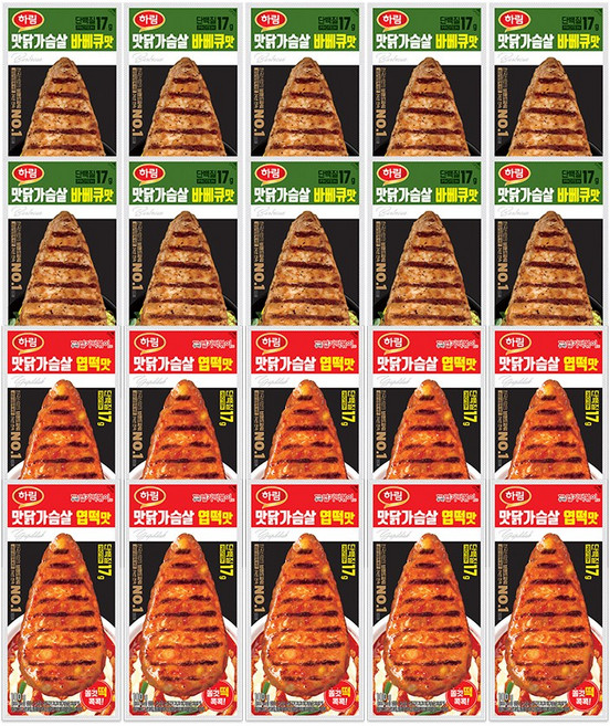 하림 맛닭 가슴살엽떡맛+바베큐맛 100g 각10봉(총20봉), 20봉, 20개