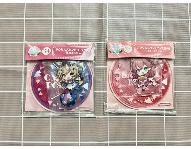 Hololive 壓克力杯墊 尾丸波爾卡款, 1個, 34尾丸