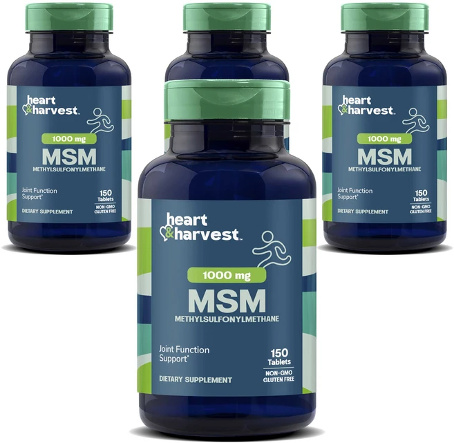 Heart & Harvest 1000mg MSM 메칠설포닐메탄 타블렛, 4개, 150정 - 쿠팡