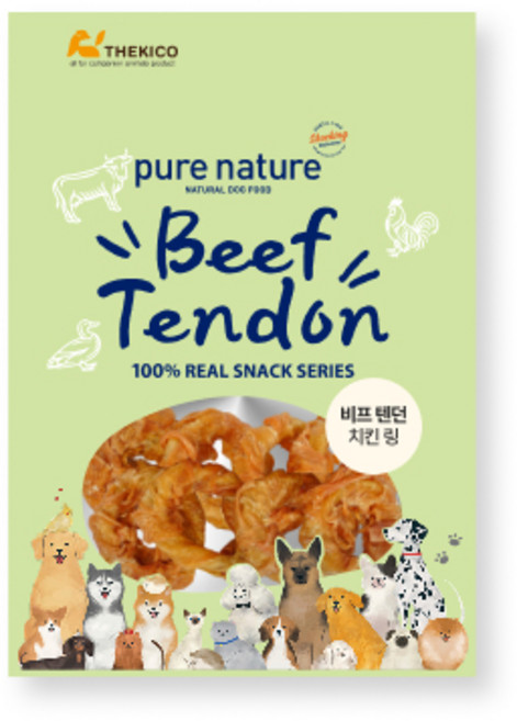 퓨어네이쳐 비프텐던 강아지 덴탈껌, 175g, 치킨 링