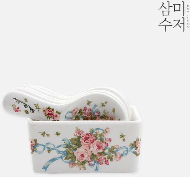 국내생산 삼미 울트라 본차이나 도자기 잉글랜드 원형수저받침 6종세트, 화이트, 1세트