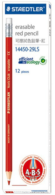 施德樓 STAEDTLER 快樂學園可擦拭色鉛筆 紅色12支入, 1個