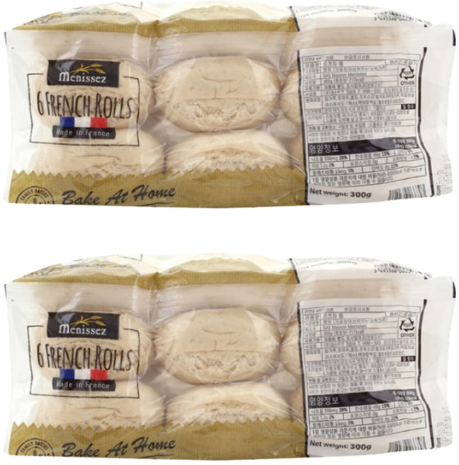 코스트코 미니프렌치롤/ 프렌치롤 생지 + 사은품(실내화) 증정, 2개, 300g