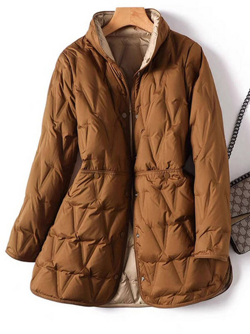 輕羽絨外套女款秋冬防風防水保暖中長版羽絨衣服大尺碼連帽風衣外套