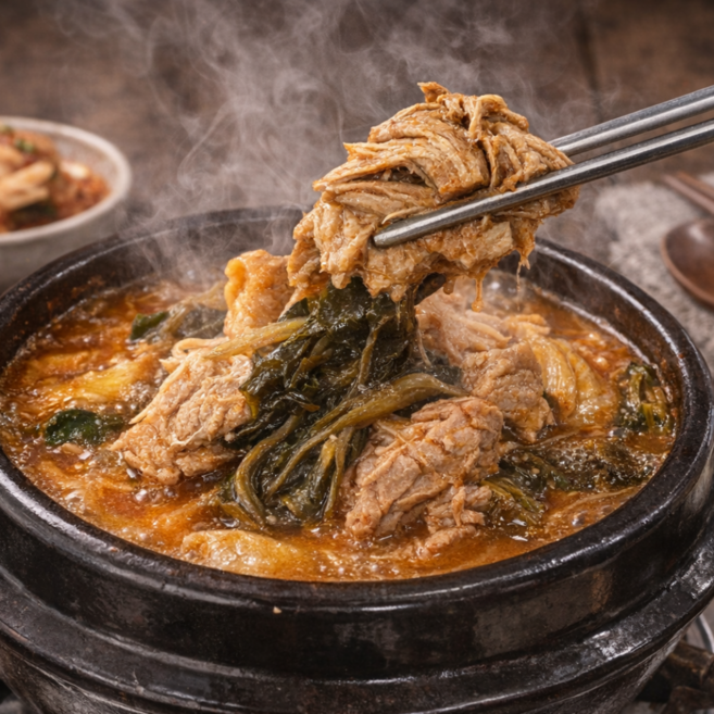 국내산 돼지고기 뼈없는 순살감자탕 우거지 시래기 해장국 뼈해장국순살, 630g, 3개