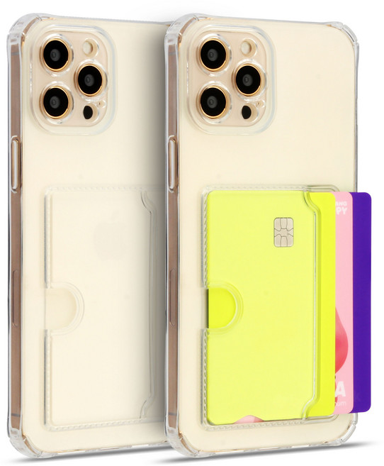 아이수트 클리어 사이드 카드 3장 수납 젤리 투명 범퍼 휴대폰 케이스 2P