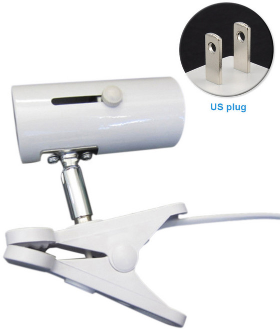 어항 전구 클립 파충류 램프 거치대 금속 스탠드 UVA UVB 거북이 조명 클램프 스위치 포함 애완 동물 서식지 난방 커버, US Plug, 1개