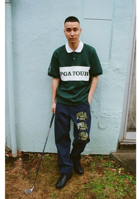 PGA TOUR남성 발란사_컬러블럭 반팔 셔츠L245TS901P 2898717