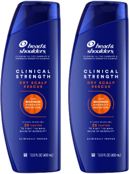 헤드앤숄더 클리니컬 스트렝스 댄그러프 디펜스 드라이 스칼프 레스큐 샴푸, 2개, 400ml - 쿠팡