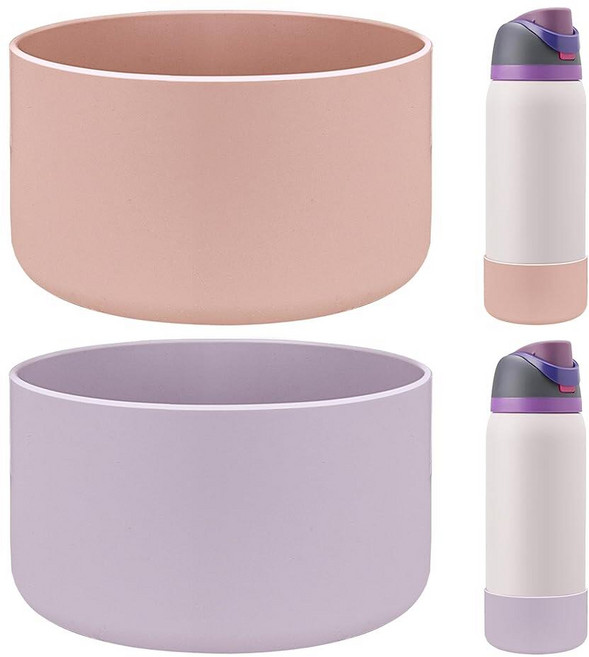 HEYSKAY Owala Flask 물병용 실리콘 부츠 2개 709.8ml24온스 미끄럼 방지 보호 슬리브 Twist FreeSip 및 Flip 스테인리스 스틸 물병 B, Owala Flask 32온스에 적합, 1개, 핑크 더스크/오키드