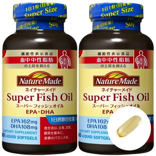 NM(M 일본직구 오쓰카 네이쳐 슈퍼 피쉬 오일(EPA / DHA) 90정2병 세트 식품