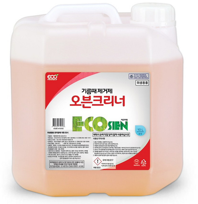 에코프렌들리 오븐크리너 주방 후드 청소 기름때제거 다목적클리너, 10L, 1개