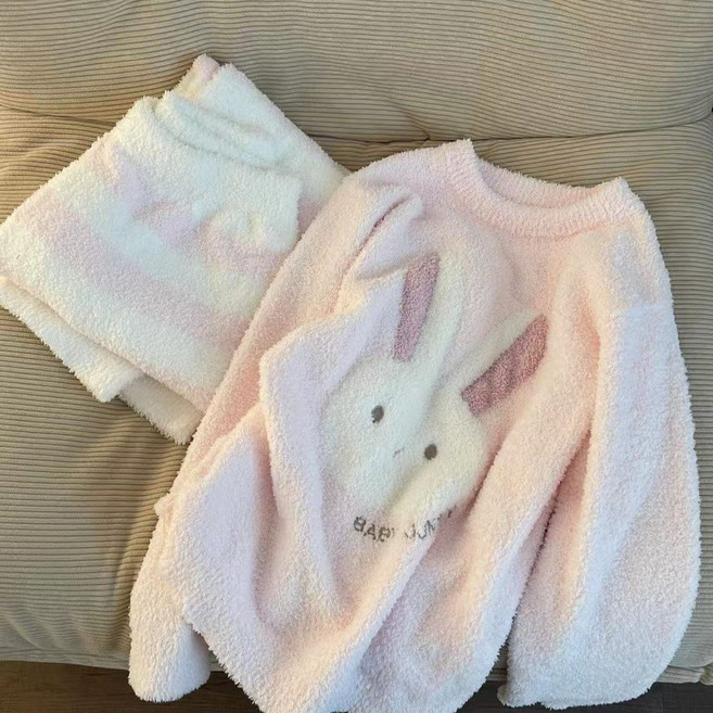 珊瑚絨保暖睡衣套裝 寬鬆居家服