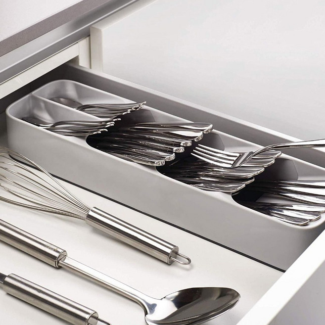 컨사이스 싱크대 서랍 수납 보관 수저 정리 통, 아이보리, 1개