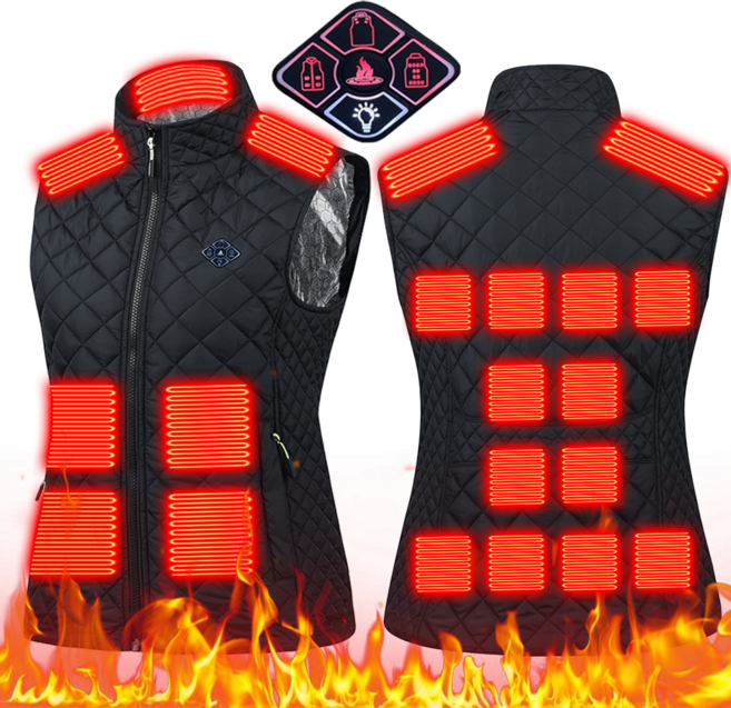 [21구역 발열] 여성용 USB충전 겨울 발열조끼 3단조절 온열조끼 캠핑 낚시 출퇴근용