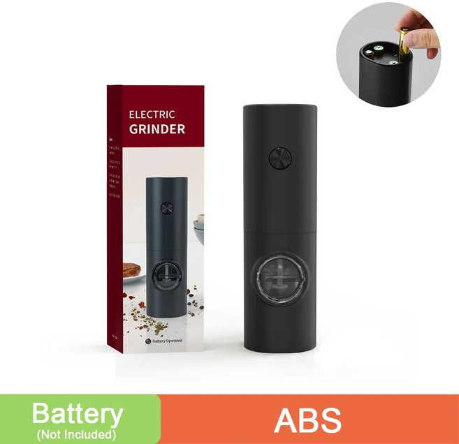 소금 깨 후추 자동 그라인더 베이스 포함 전기 기 세트 USB 충전식 조절 가능 거친 향신료 밀 LED 조명 1PC, 1) 1pc, 1개