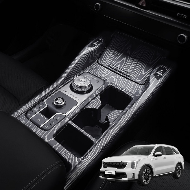 더뉴 쏘렌토 mq4 페이스리프트 카본 몰딩 실내 튜닝 용품, 03. 블랙애쉬-기어박스커버2P, 기타