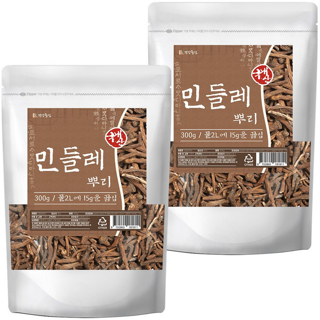 건강중심 국산 민들레 뿌리 차, 2개, 300g
