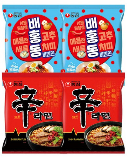 농심 신라면 10봉 + 배홍동 비빔면 8봉, 1개