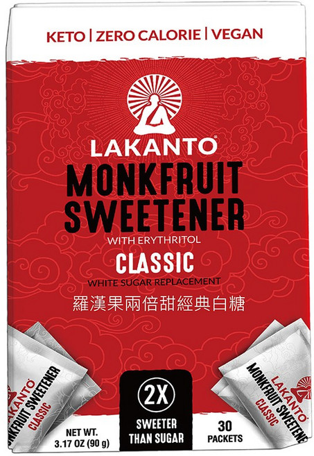 LAKANTO 羅漢果兩倍甜經典白糖 零卡路里 植物萃取 生酮友善, 90g, 1個
