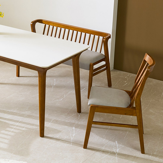 포아몽 고무나무 원목 허리편한 식탁의자 인테리어의자 카페체어, 1개, 내추럴