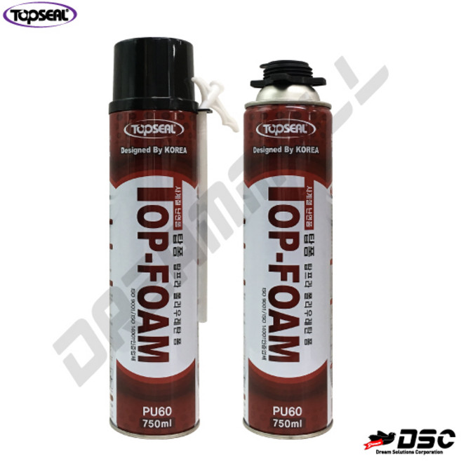 탑씰 탑폼 PU60 난연성 우레탄폼 750ml 타입선택, 15개, STRAW TYPE 빨대타입