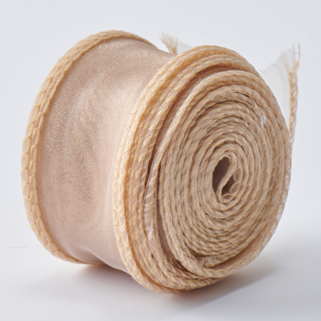 상일상회 선물 포장 리본 쉬폰 오간디 꽃다발 청첩장 끈 4cm, 커피브라운, 1개, 9m