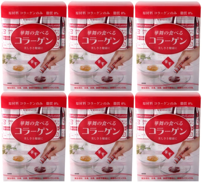 일본 공식 수입 정품 하나마이 100% 먹는 순수콜라겐 1.5g x 30스틱 5+1세트(=6세트) 저분자 돼지 돈피 펩타이드 분말 가루 영양제, 45g, 6개 - 쿠팡