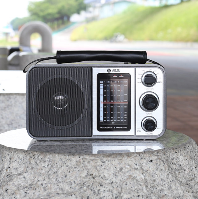 휴대용 라디오 USB재생/메모리 재난 비상시 고성능 라디오 높은수신률 고감도 FM/AM SW 단파방송 외국방송청취 이어폰, 블랙
