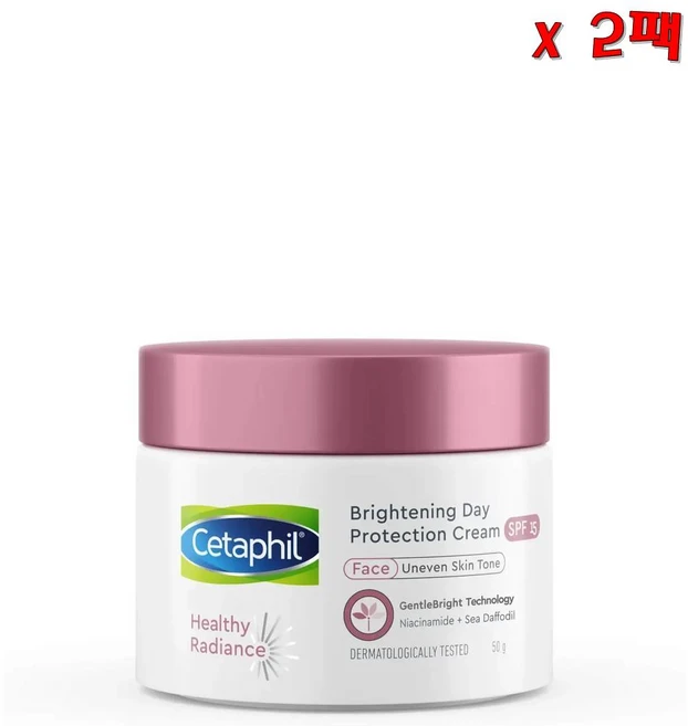 Cetaphil 세타필 헬시 레디언스 데이 크림 위드 SPF15 앤 니아신아미드 50g 50g 2팩 - 쿠팡