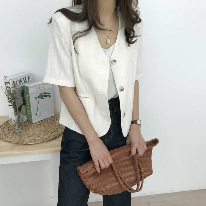 [쎄.옷]여름 팔뚝보정 반팔 데일리 자켓