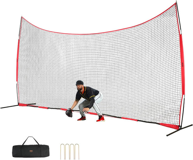VEVOR 7X7ft12X9ft16X10ft20X10ft 바리케이드 백스톱 네트 볼 스포츠 배리어 야구 소프트볼 라크로스 하키 농구 장비 트레이닝 네트용 휴대용 연습, 7 x Ft