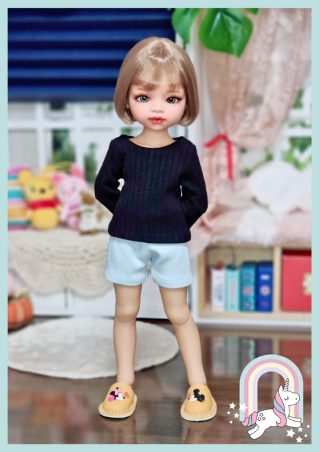 #파올라레이나 32cm 옷( 크롭 야구점퍼(블랙P) )[마구샵]#구체관절인형#bjd#인형옷#다락아이#관절바디#완제품, 1개