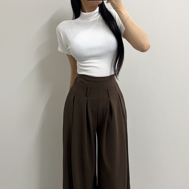 VANANA2 국내생산 반목 캡소매 니트