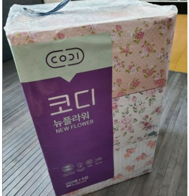 코디 뉴플라워 천연펄프 미용티슈 250매, 6개입, 8개