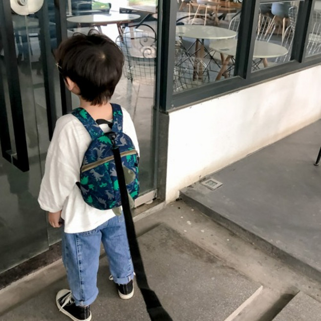 귀여운 공룡패턴 유아용 미아방지 가벼운 소풍가방 끈 미니 백팩