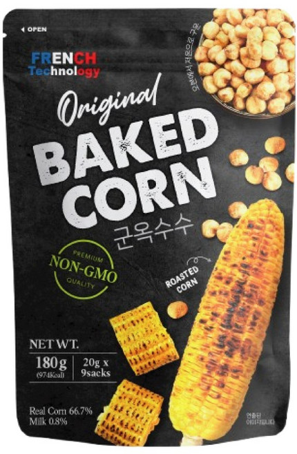 NON GMO 구운 옥수수 과자 바삭한 옥수수 간식, 1개, 180g