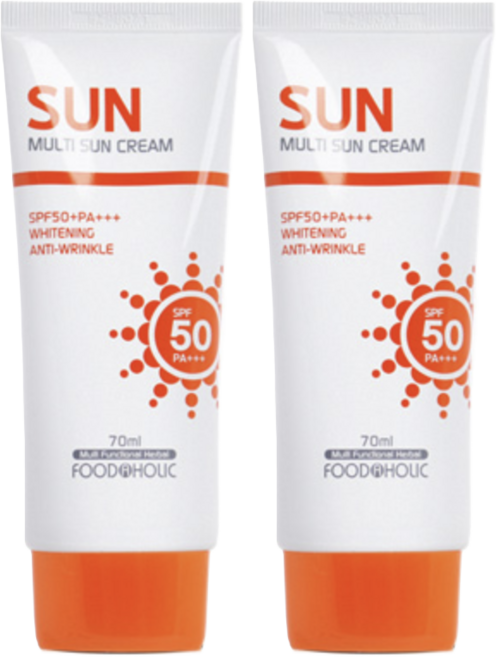 더마인드 백탁없는 눈시림없는 끈적임없는 데일리 수분 선크림 순한 대용량 멀티 썬크림 SPF50 PA+++, 2개, 70ml