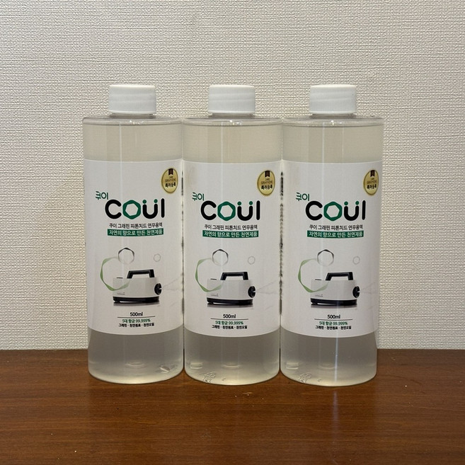 3병 / 로이만 연무기 용액 연막기 방역기 그래핀 피톤치드 탈취제 새집증후군제거 쿠이연무액, 3개, 500ml