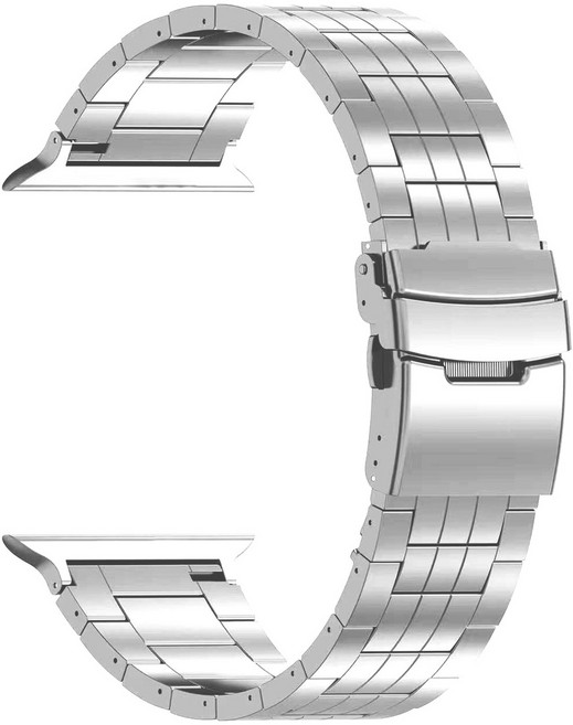 Apple Watch Ultra 3 2 1 시리즈 11 10 9 8 7 6 5 4 SE 49mm 호환 고품질 가벼운 티타늄 패션 스트랩, 실버, 4.9 cm
