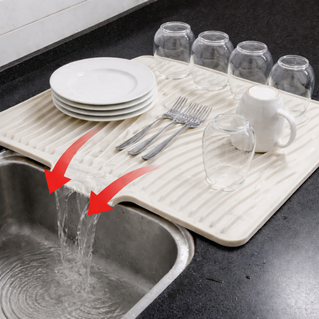 니카 물빠짐 식기건조매트, 1개, 화이트, 1단