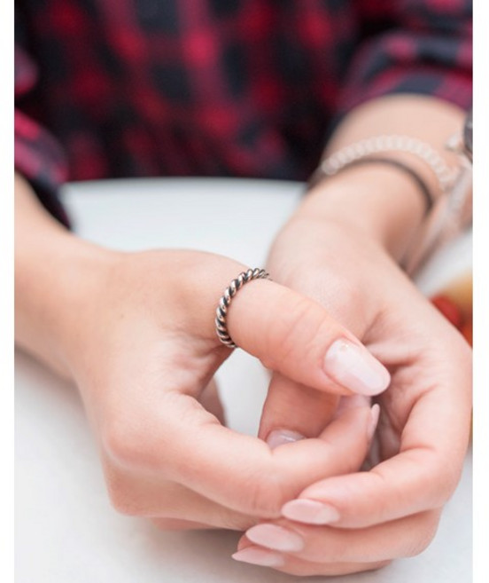 실버 엔틱 볼드 꼬임 꽈배기 은반지