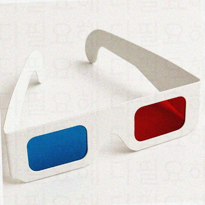 종이3D안경 적청 입체안경 입체북 영화관안경 착시 화면 학습 재료, 빨파1P