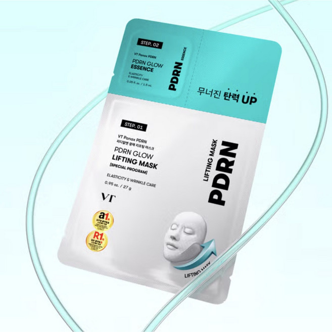 VT PDRN 광채리프팅마스크 1매 27 g 광채에센스 1.5 ml, 5개